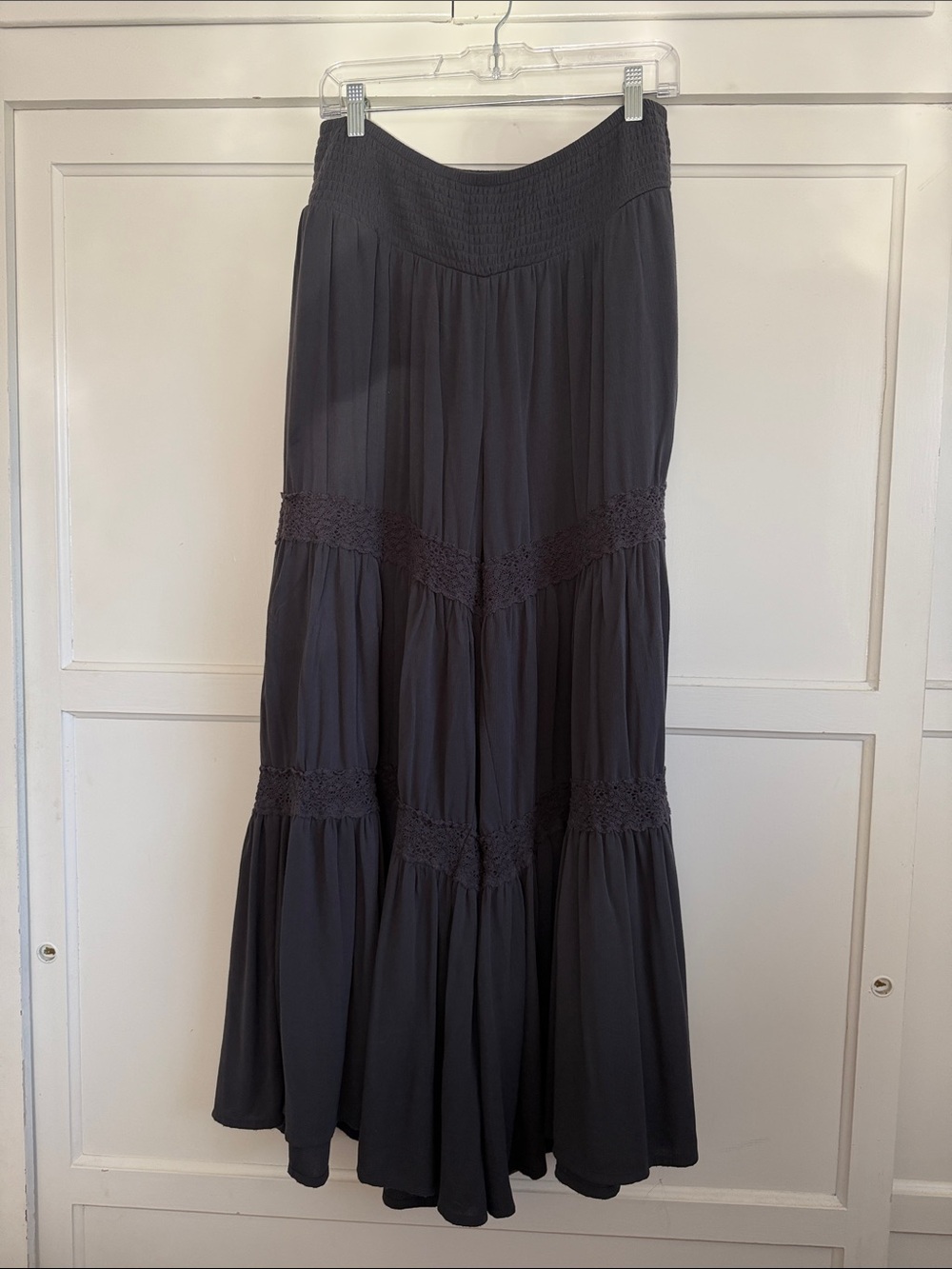 Festi Smocked Waist Tiered Wide Leg Pants Boho - Picture 5 of 10